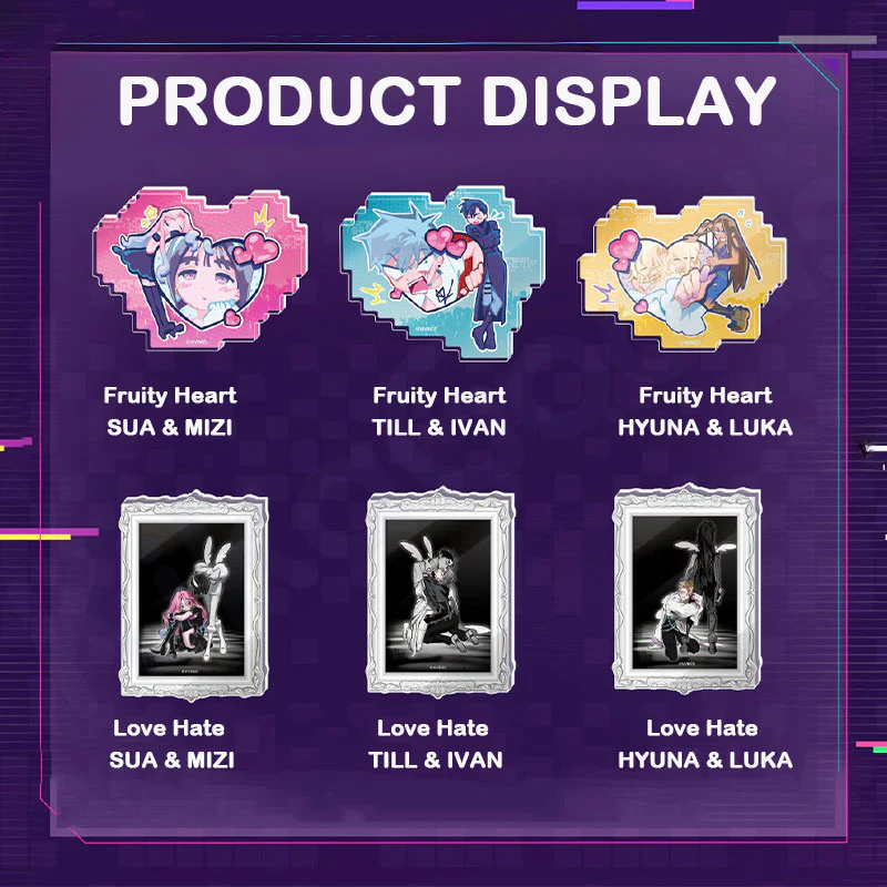 Alien Stage DLC Love Hate & Fruity Heart Series Acrylic Fridge Magnets Blind Box - Image 3