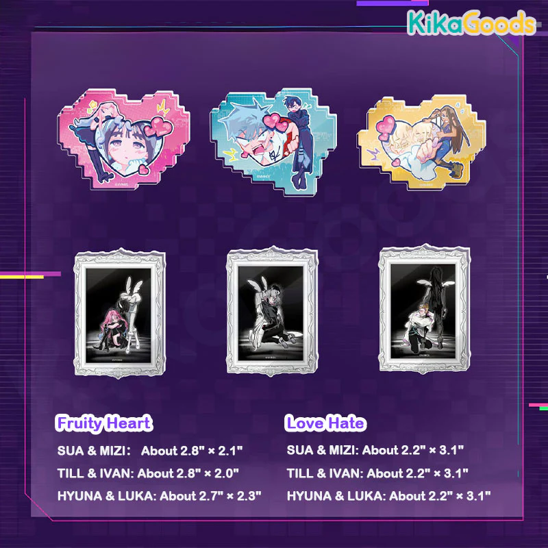 Alien Stage DLC Love Hate & Fruity Heart Series Acrylic Fridge Magnets Blind Box - Image 4