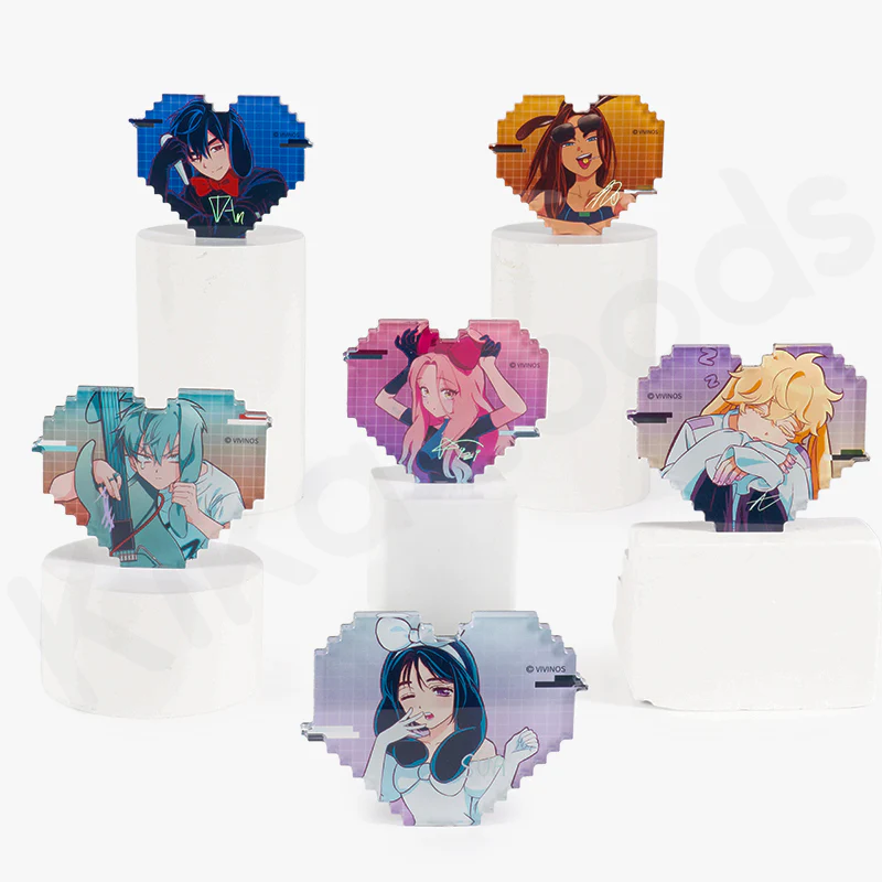 Alien Stage Rabbit Series Pixel Heart Acrylic Refrigerator Sticker Blind Box - Image 11