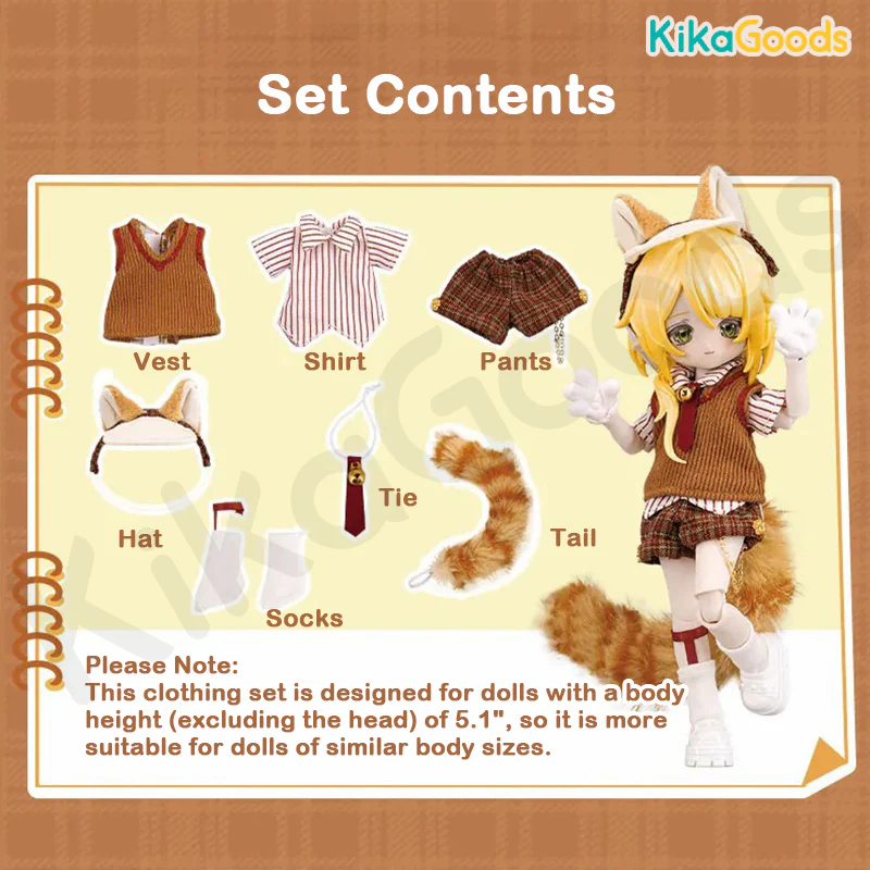 Daily Series Hyuga Fluffy Orange 1/12 BJD Clothing Set - Image 2
