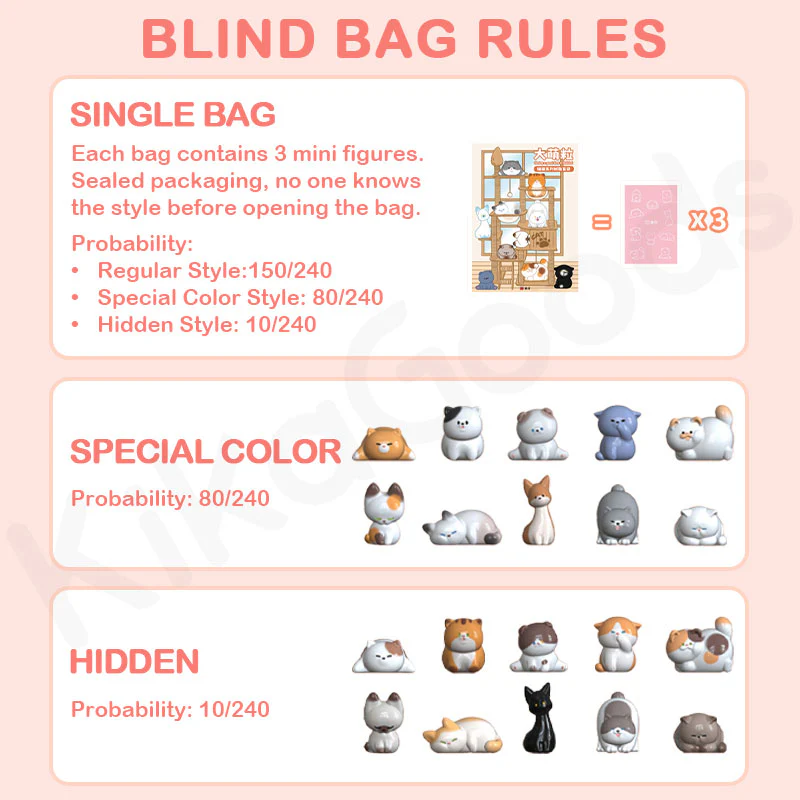Large Cute Bean Cat Series Blind Bag - Image 4