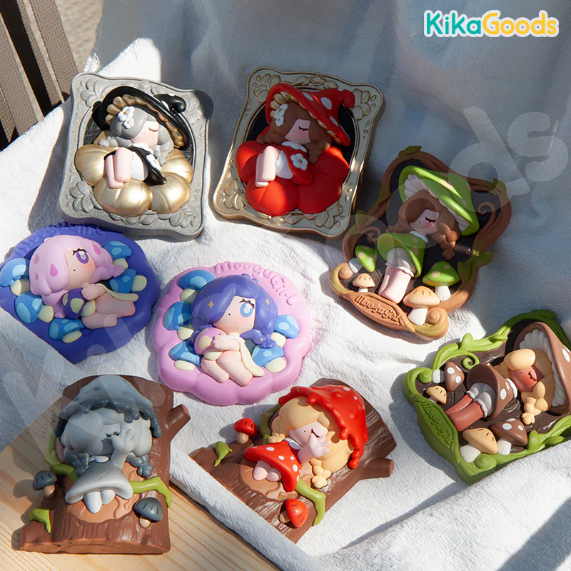 Mushroom Girl Relief-Carved Refrigerator Magnet Blind Box