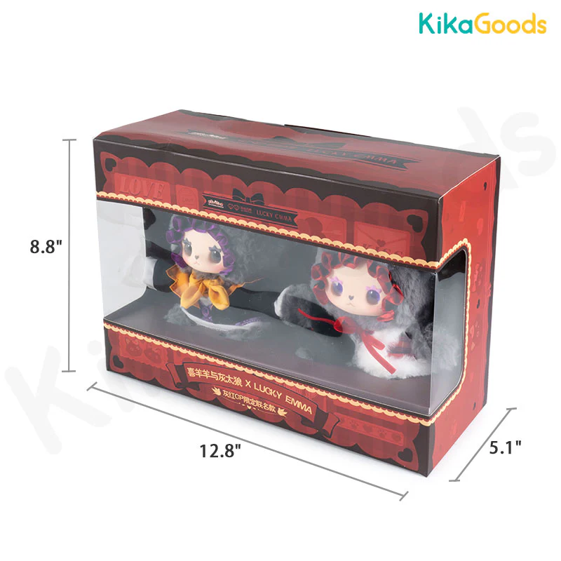 Pleasant Goat and Big Big Wolf X EMMA Grey and Red CP Limited Plush Figure Set - Image 11