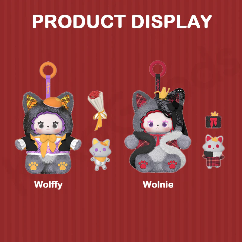 Pleasant Goat and Big Big Wolf X EMMA Grey and Red CP Limited Plush Figure Set - Image 4