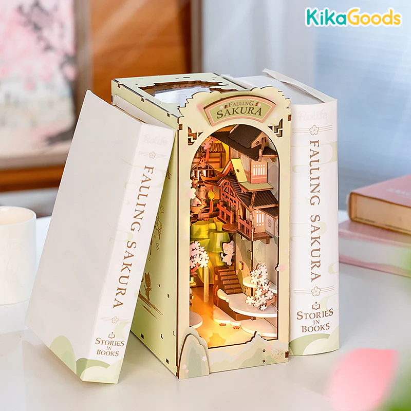Rolife Book Nook Shelf Insert - Falling Sakura - Image 13