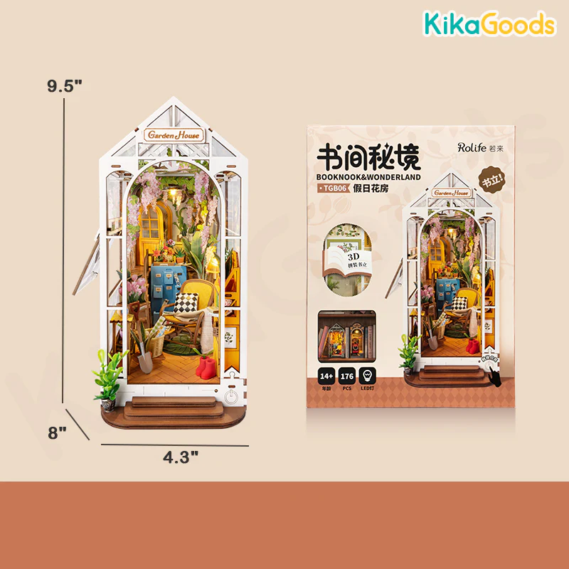 Rolife Book Nook Shelf Insert - Garden House - Image 13