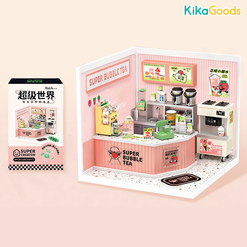 Rolife Super Creator DIY Miniature House - Double Joy Bubble Tea - Image 10