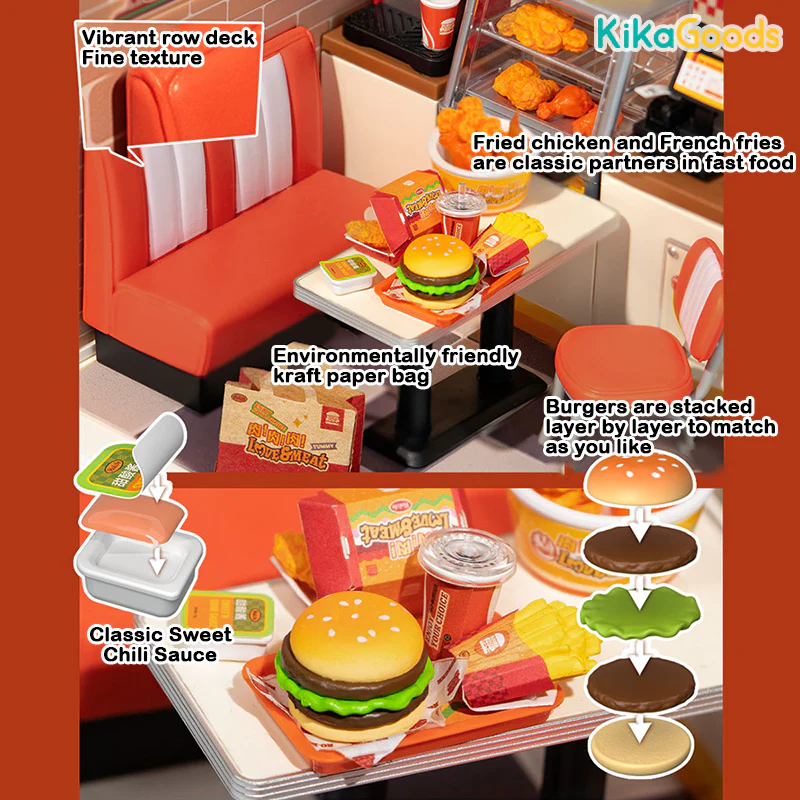 Rolife Super Creator DIY Miniature House - Happy Burger Shop - Image 3