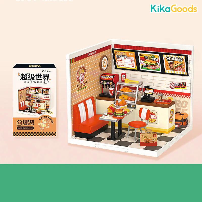 Rolife Super Creator DIY Miniature House - Happy Burger Shop - Image 6